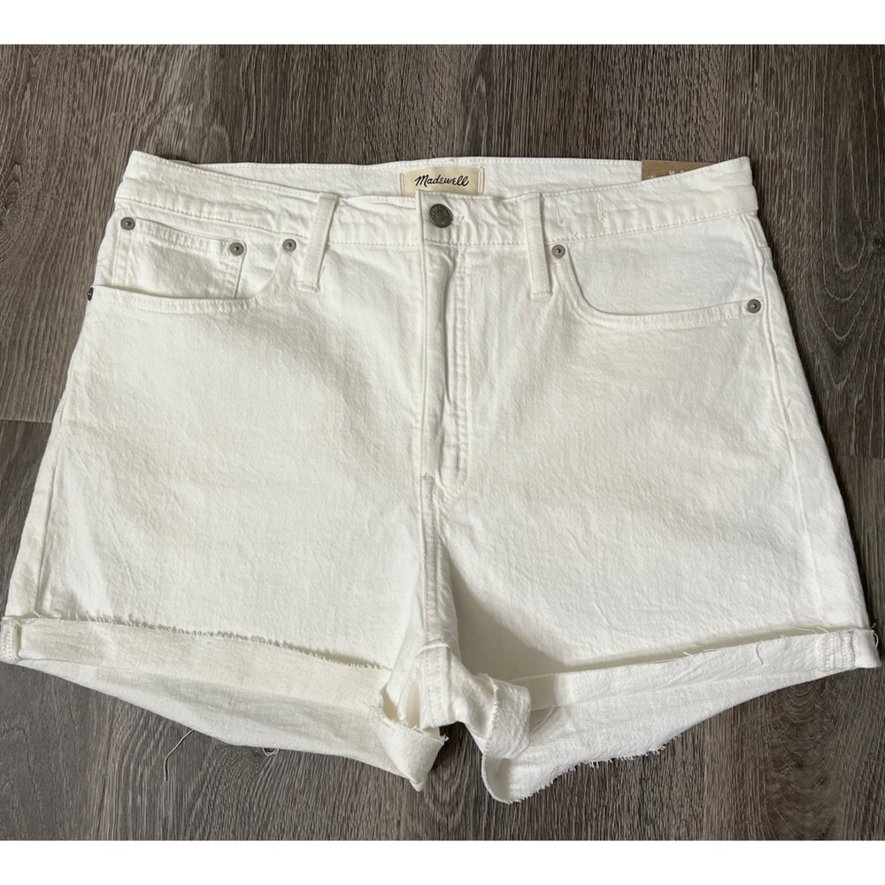 Madewell Hi Rise White Denim Shorts